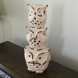 Decorative Clay Owl Trio